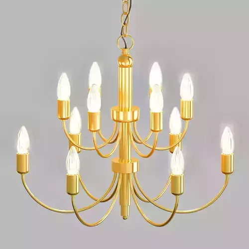 Antique Brass 12 Light Chandelier