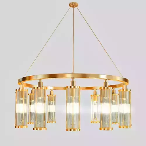 Aged Brass 12 Light Pendant