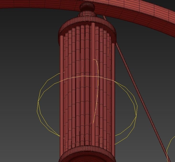 Aged Brass 12 Light Pendant 3D model_4