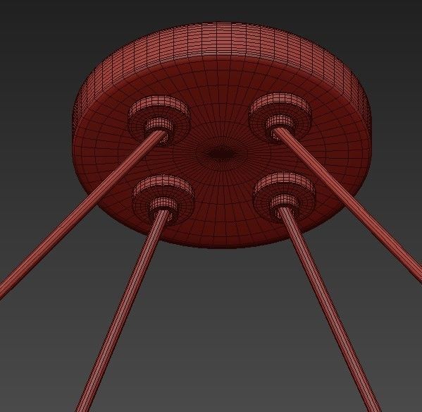 Aged Brass 12 Light Pendant 3D model_3