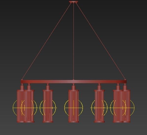 Aged Brass 12 Light Pendant 3D model_1
