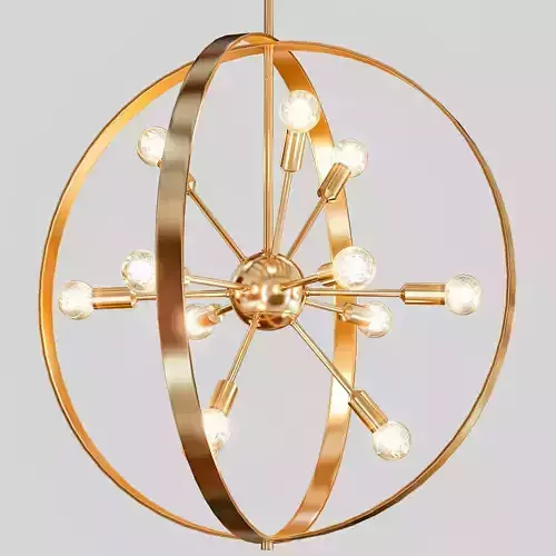 Warm Brass 12 Light Chandelier