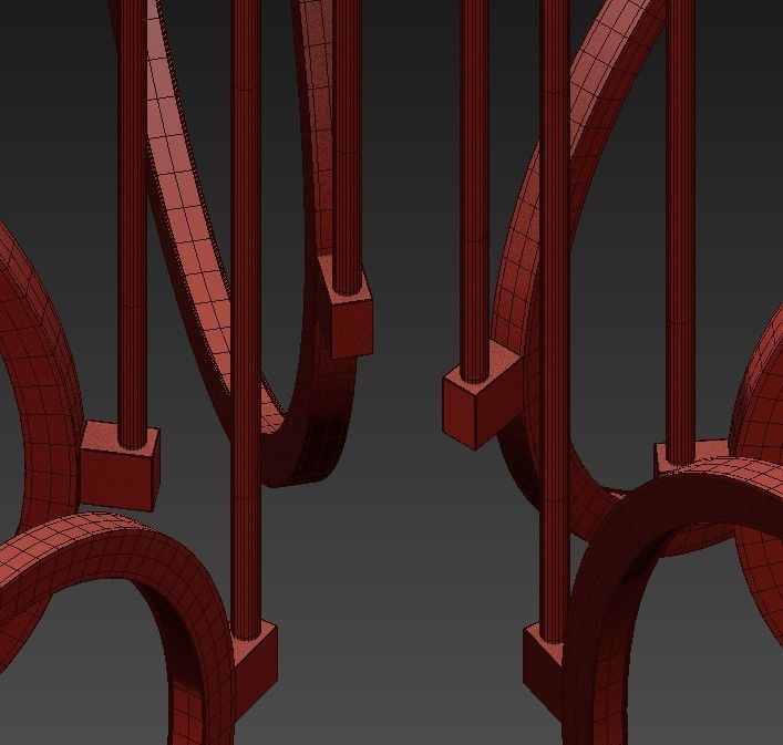 Six Light Chandelier 3D model_5