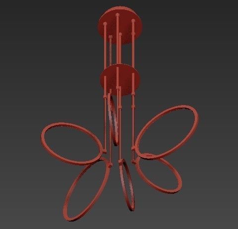 Six Light Chandelier 3D model_2