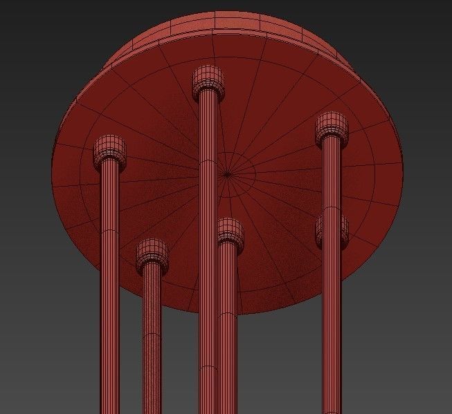 Six Light Chandelier 3D model_3