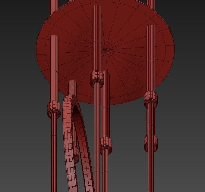 Six Light Chandelier 3D model_4