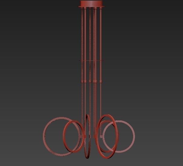 Six Light Chandelier 3D model_1
