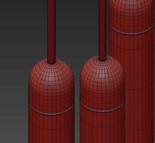 Champagne Gold LED Multi Light Pendant 3D model_6