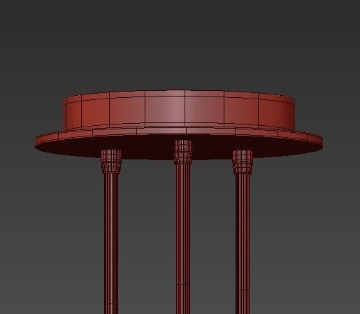 Champagne Gold LED Multi Light Pendant 3D model_2