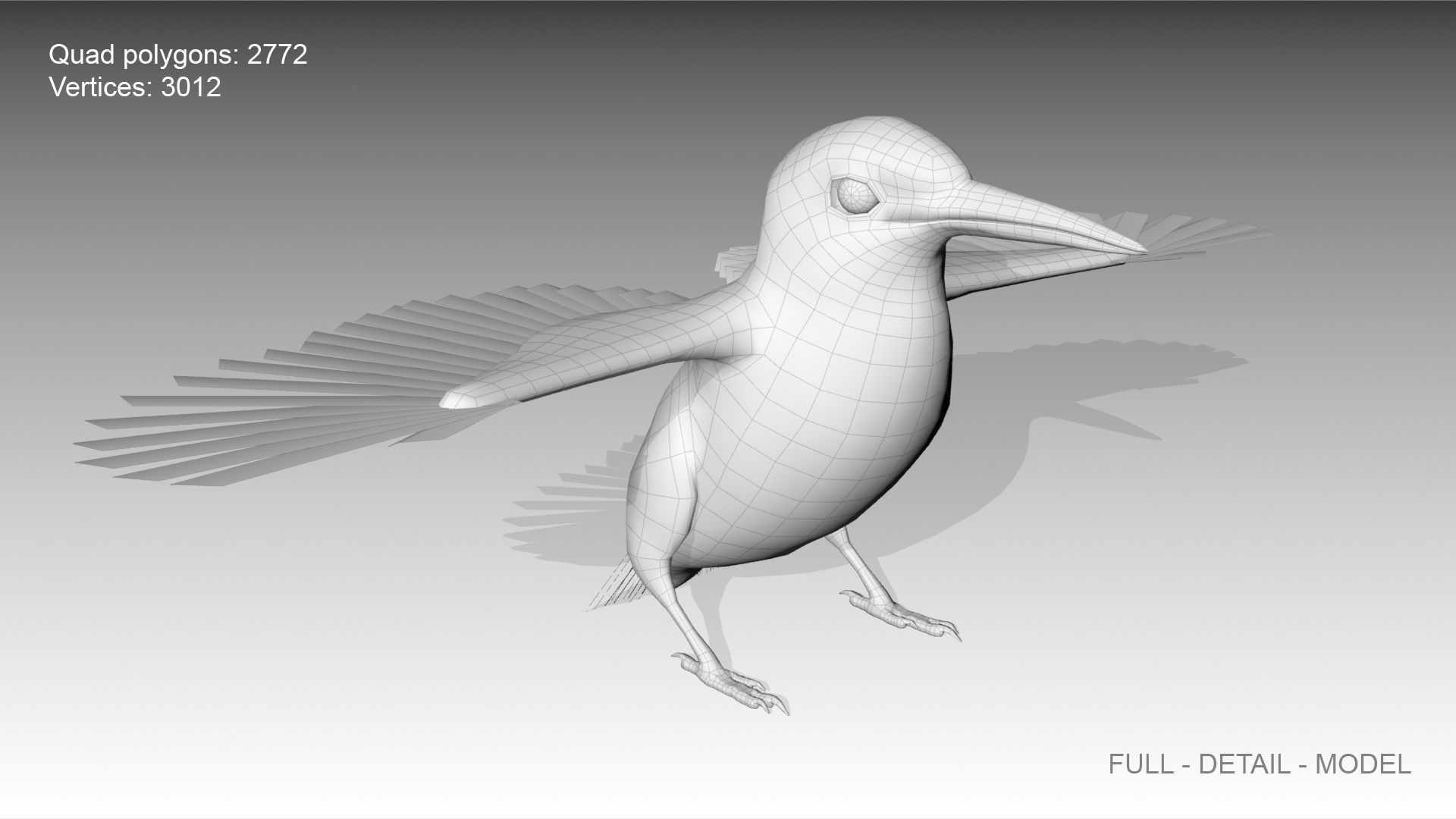 Kingfisher Low-poly 3D model_10