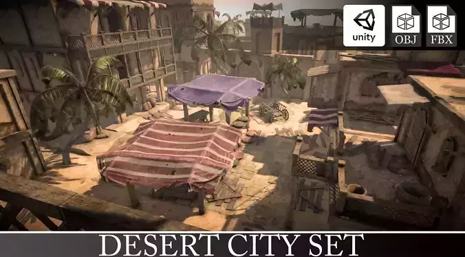 Ancient Egypt Town Set Low-poly 3D model