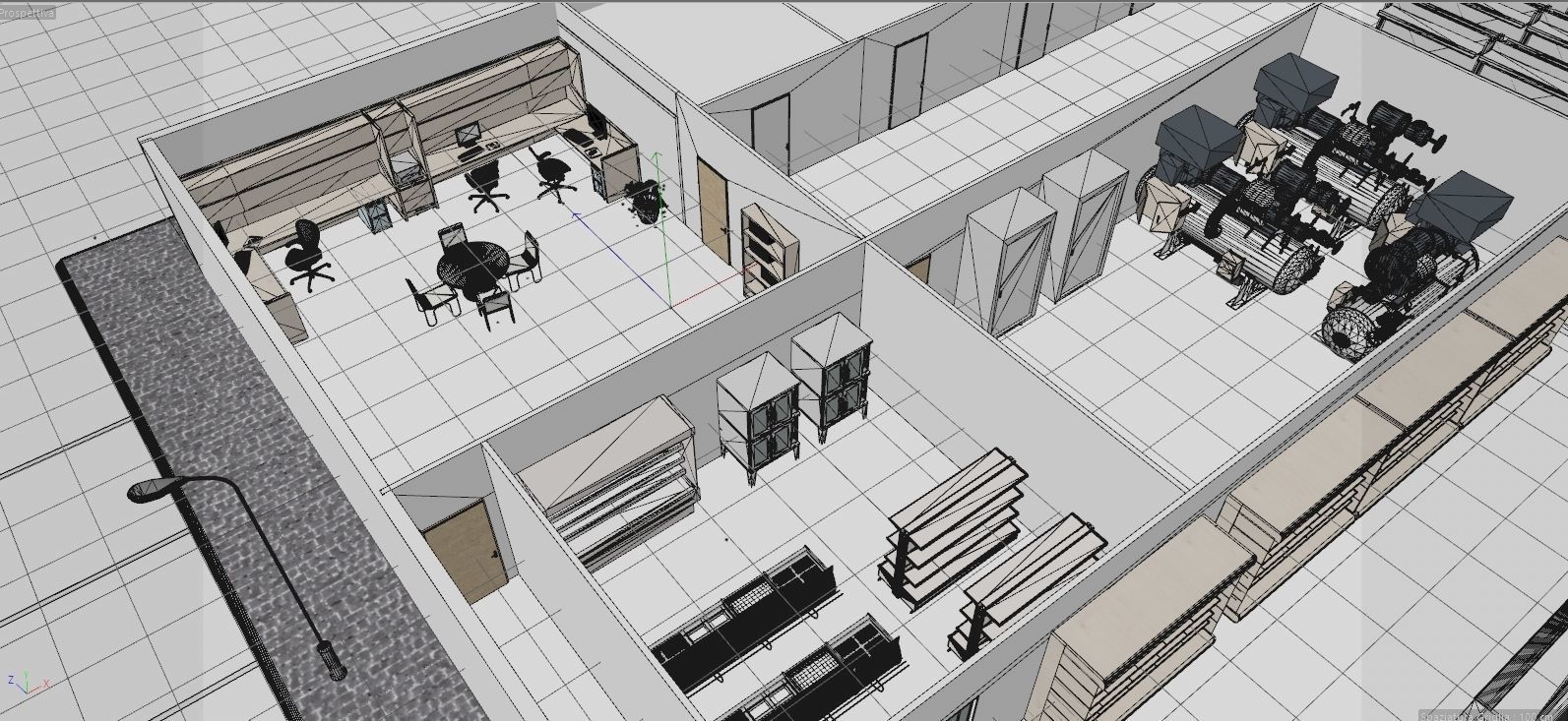 Supermarket hospital floor plan 3D model_10