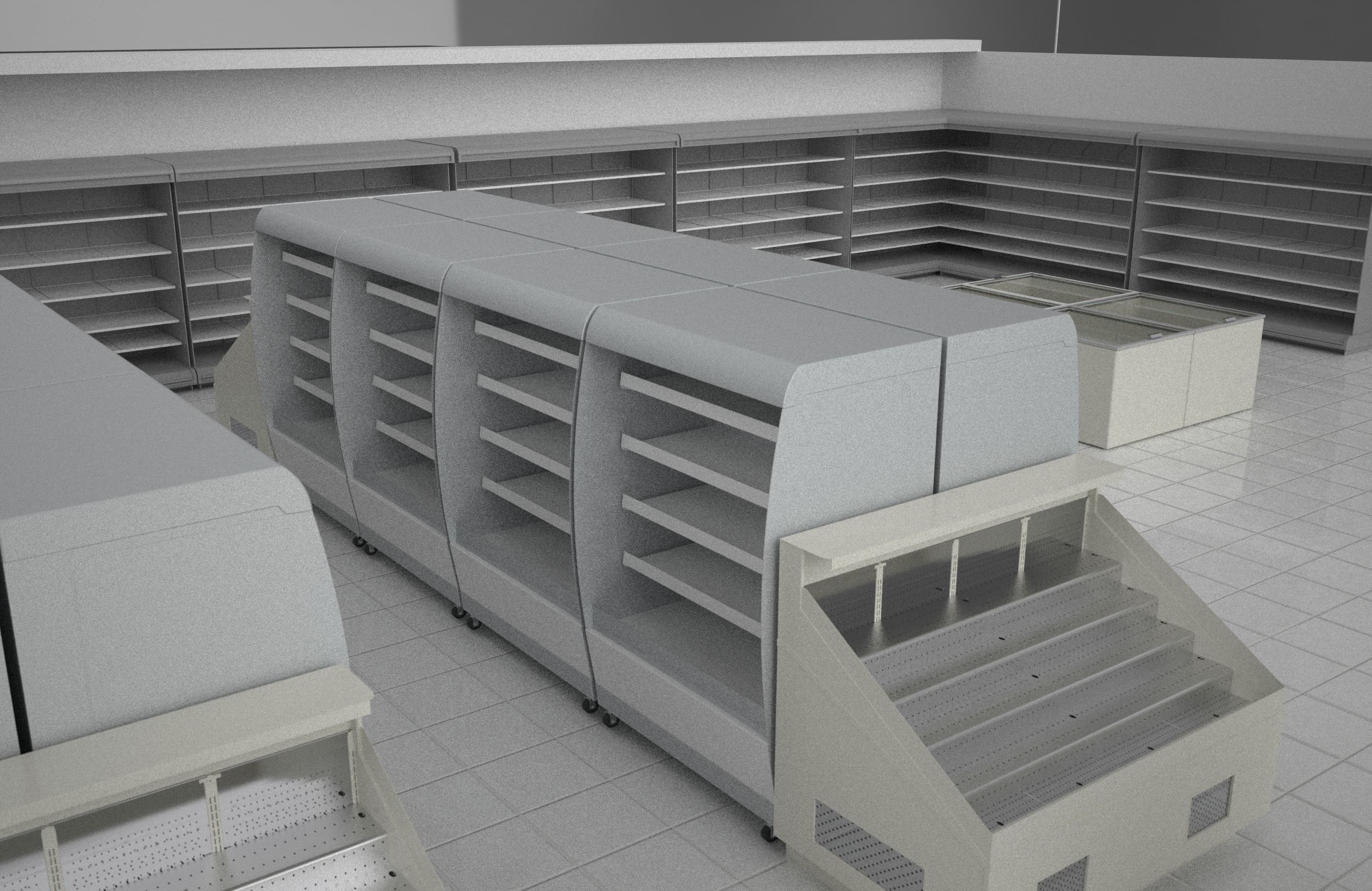 Supermarket hospital floor plan 3D model_7