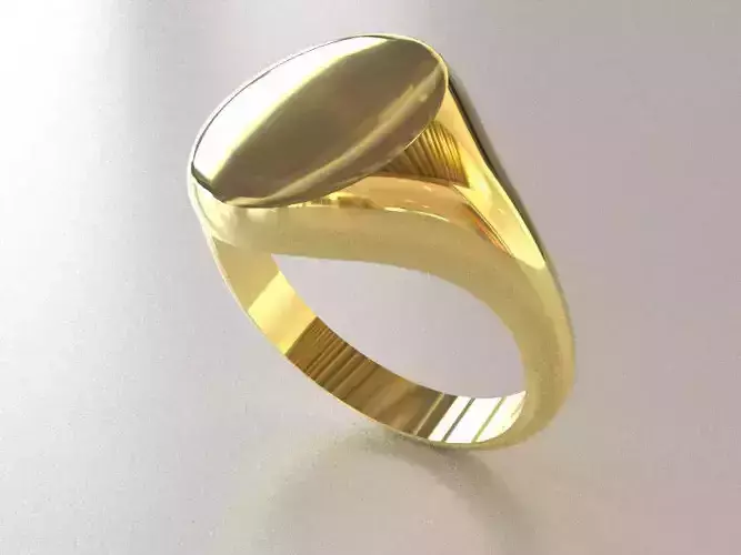 Oval Shape Signet Ring 14 x 12mm