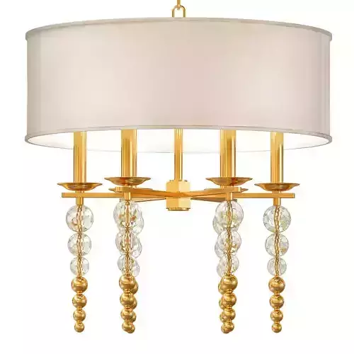 Wide Aged Brass 6 Light Pendant