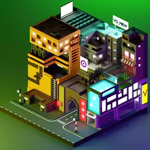 Low Poly Isometric City