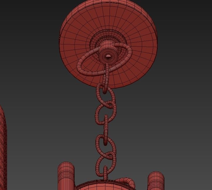 Modern Chandelier With White Glass 3D model_3