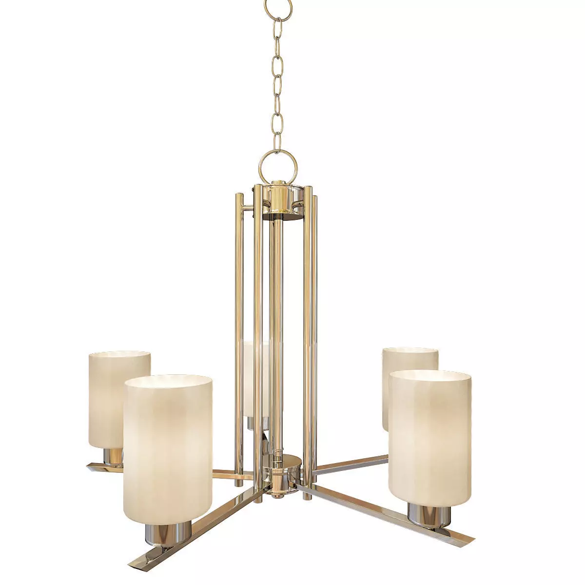 Modern Chandelier With White Glass 3D model_0