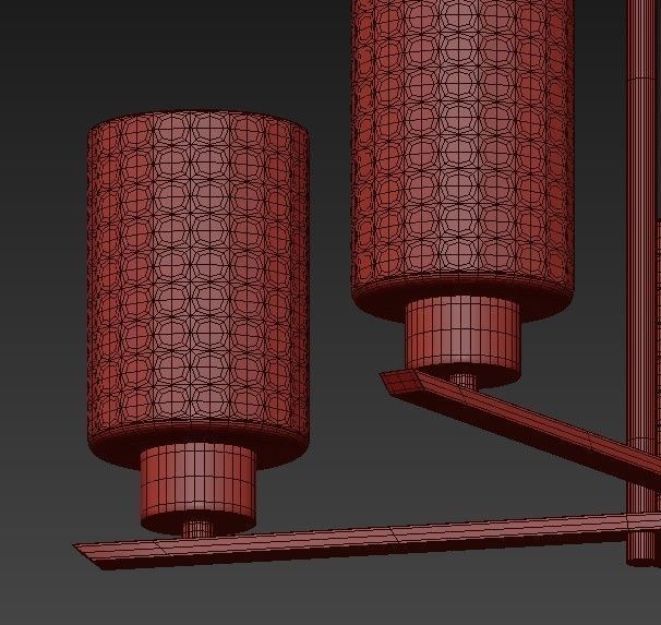 Modern Chandelier With White Glass 3D model_6