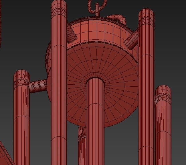 Modern Chandelier With White Glass 3D model_4