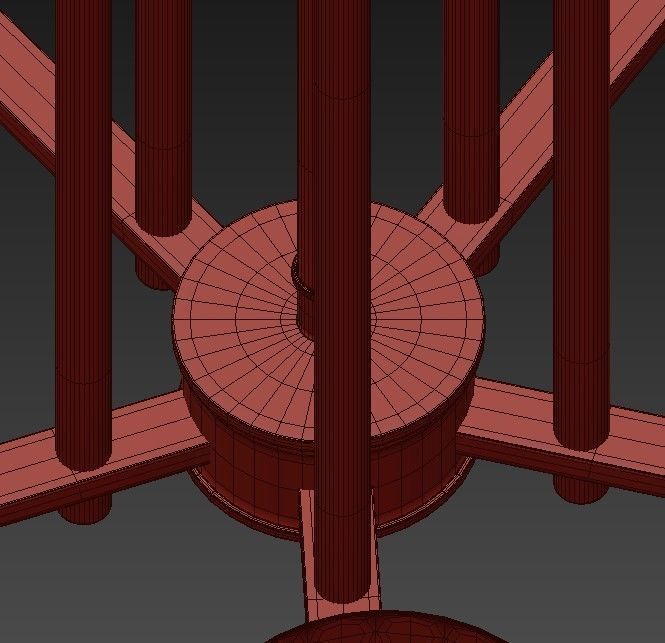 Modern Chandelier With White Glass 3D model_8