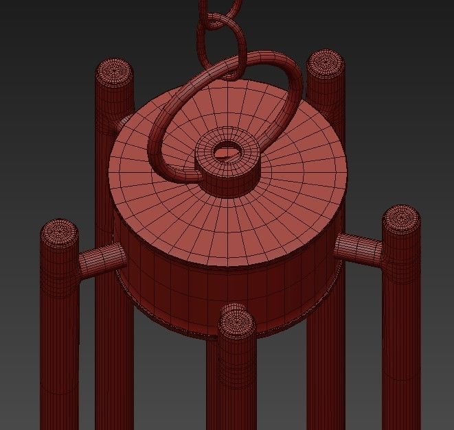 Modern Chandelier With White Glass 3D model_7