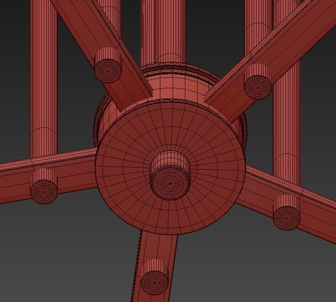 Modern Chandelier With White Glass 3D model_5