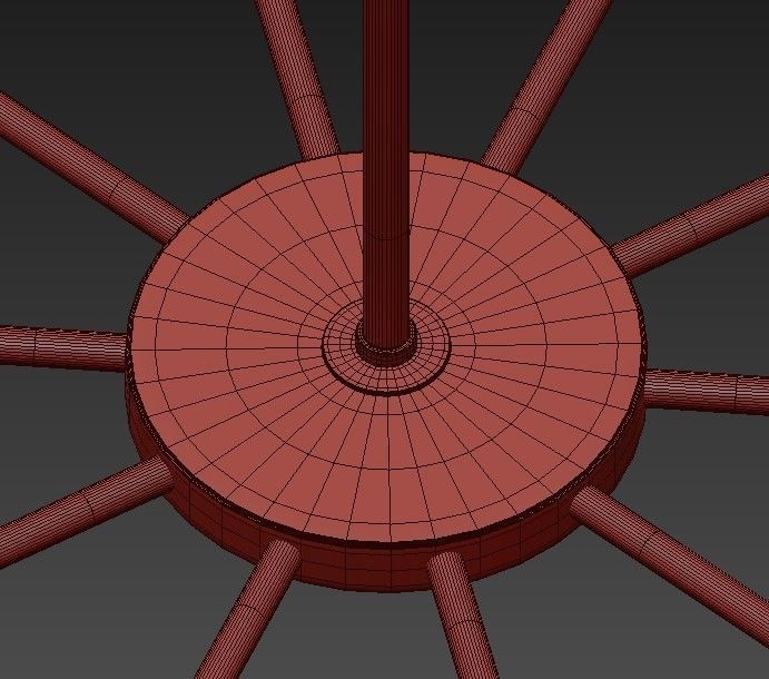 Wide Aged Brass LED Chandelier 3D model_6