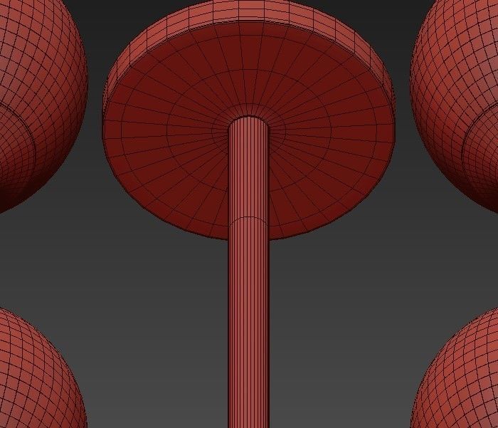 Wide Aged Brass LED Chandelier 3D model_4