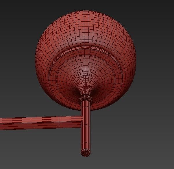 Wide Aged Brass 9 Light Chandelier 3D model_4