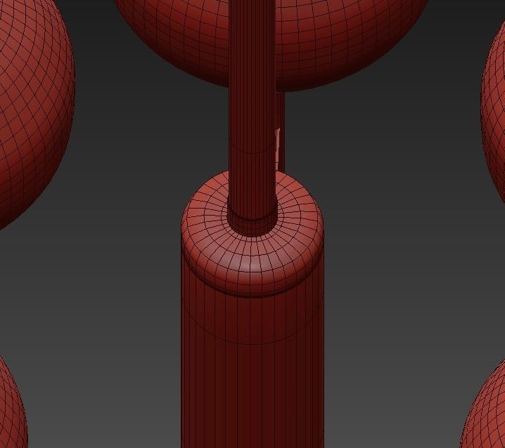 Wide Aged Brass 9 Light Chandelier 3D model_6