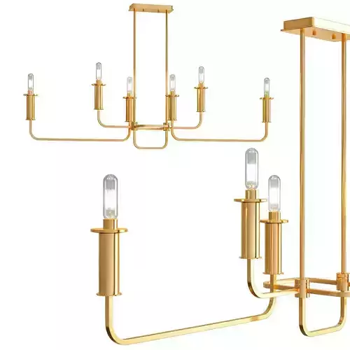 Kichler Alden 38 12W Brass 6 Light Linear Chandelier