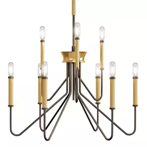 Eurofase Rado 24 34 Wide Black 9 Light 2 Tier Chandelier