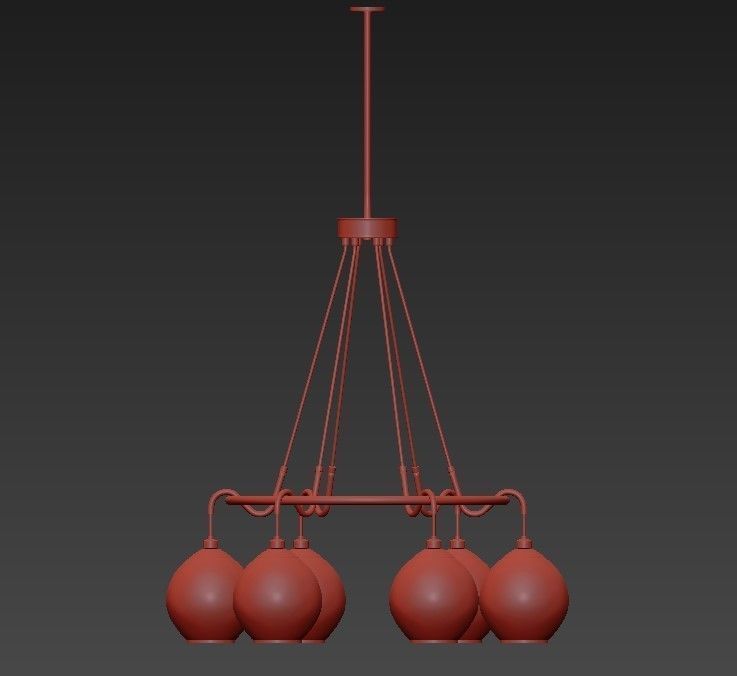 Quoizel Nostalgia 28W Weathered Brass 6 Light Chandelier 3D model_1