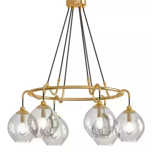 Quoizel Nostalgia 28W Weathered Brass 6 Light Chandelier