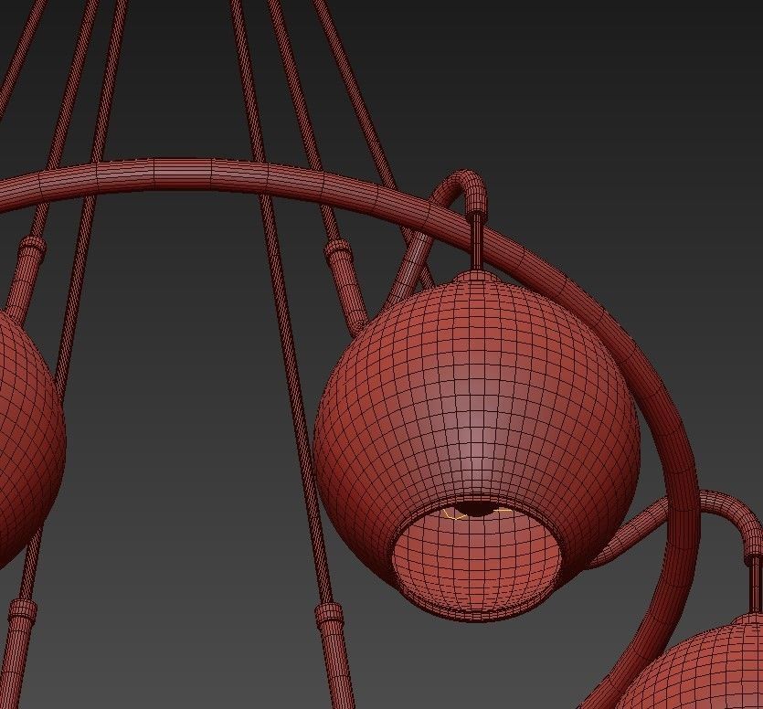 Quoizel Nostalgia 28W Weathered Brass 6 Light Chandelier 3D model_6