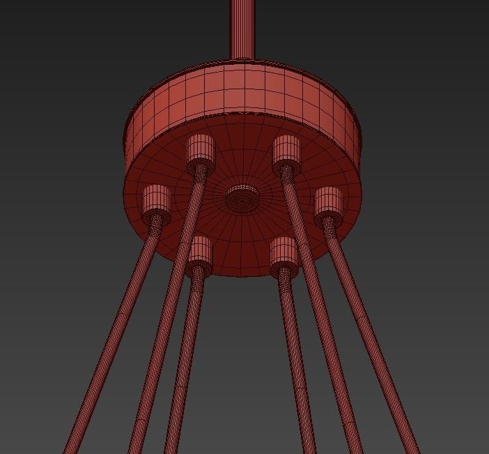 Quoizel Nostalgia 28W Weathered Brass 6 Light Chandelier 3D model_5