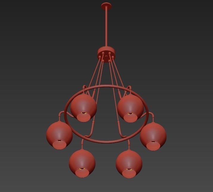 Quoizel Nostalgia 28W Weathered Brass 6 Light Chandelier 3D model_2