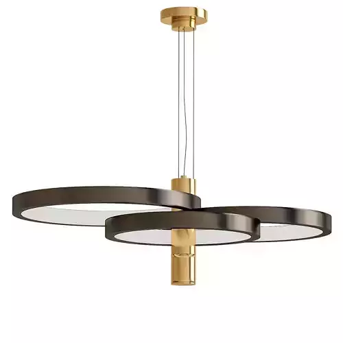 ET2 Hoopla 29 12W Black and Gold 4 Light LED Pendant Light