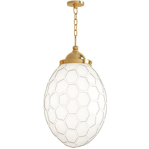 Hudson Valley Columbia 10W White Glass Brass Mini Pendant 3D model