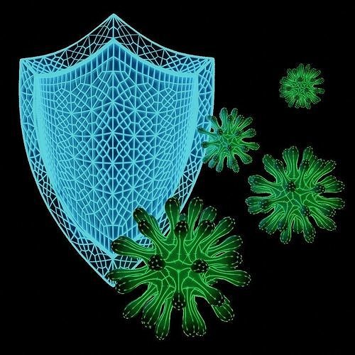 the shield and the virus Free low-poly 3D model