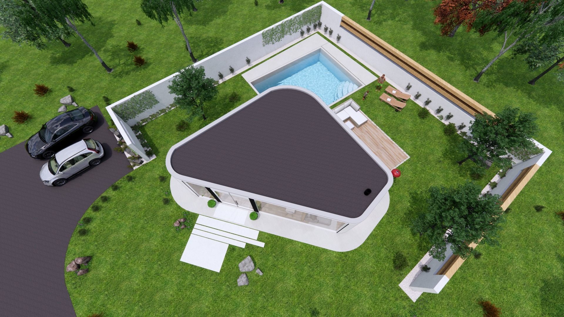 round glass house ZALA 3d model Low-poly 3D model_5