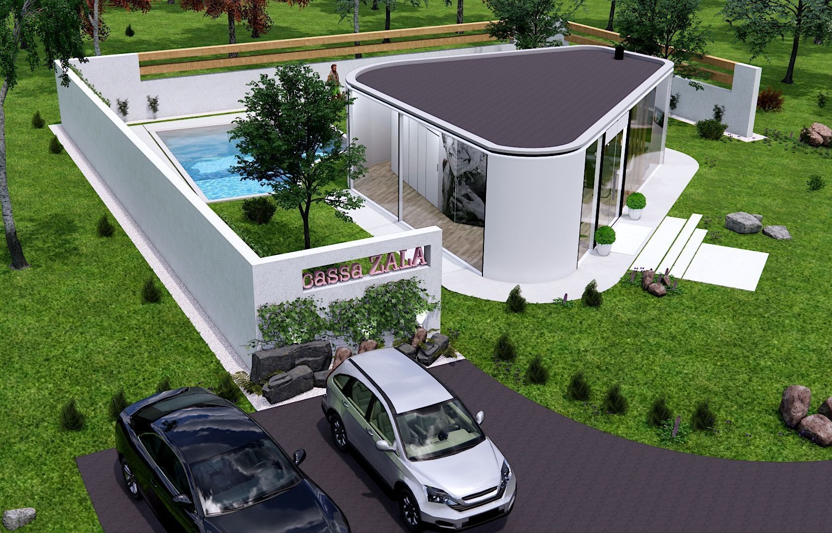 round glass house ZALA 3d model Low-poly 3D model_3