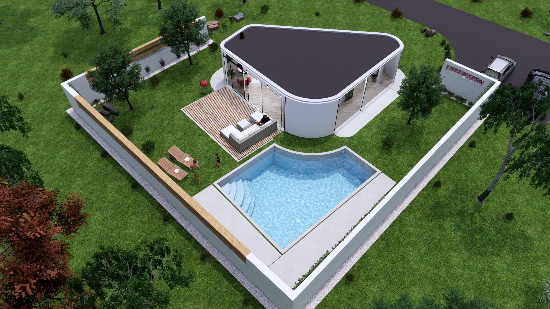 round glass house ZALA 3d model Low-poly 3D model_9