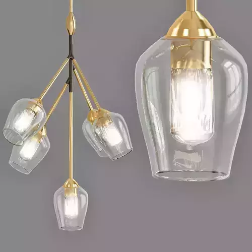 Maxim Savvy 24 14W Antique Brass 5 Light Metal Pendant