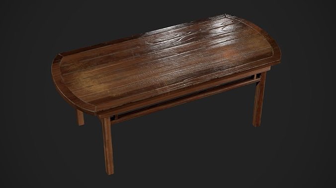 Wood table Low-poly 3D model