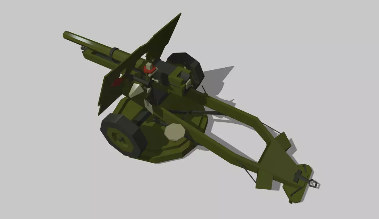 25-pdr-MK military vehicle Low-poly 3D model