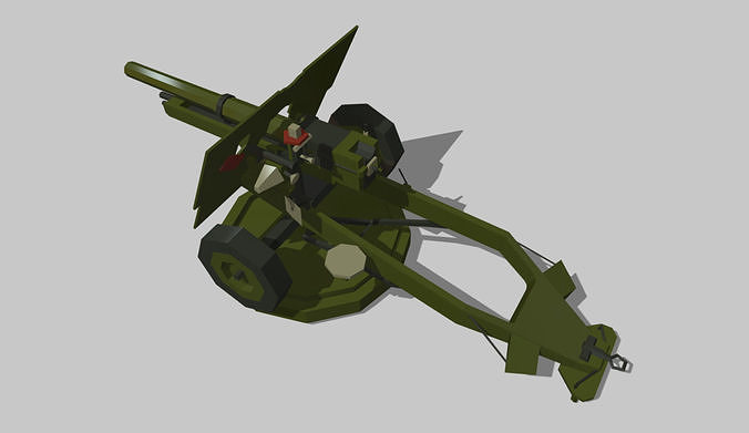 25-pdr-MK military vehicle Low-poly 3D model