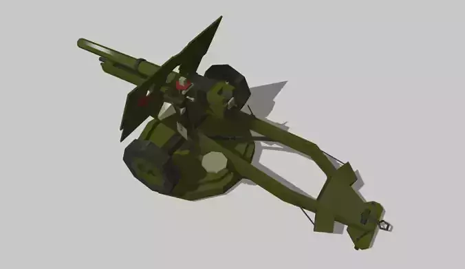 25-pdr-MK military vehicle Low-poly 3D model