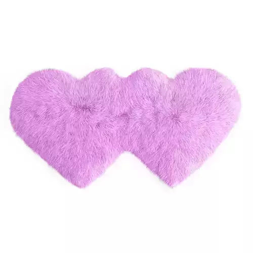 Faux Fur Carpet Two Hearts
